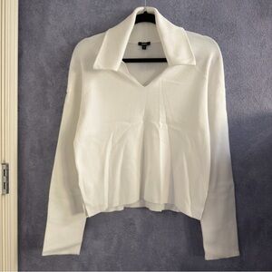 Express Relaxed V-neck Polo Sweater (Used — Very Good) • Size: XS